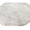 Dainty Home Silver Marble Oval Cork Placemats - Heat Resistant Placemats, Non-Slip, Easy Clean Placemats for Elegant Dining - 12"x18" Set of 2 - Perfect for Stylish, Modern Homes