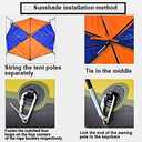 Tbest Inflatable Kayak Awning Canopy, Boat Sun Shade Shelter, 2/3/4 Persons Boat Sun Shelter Sailboat Awning Cover Fishing Canopy Tent Sun Shade Waterproof and UV Protection