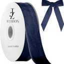 JaoZuyard Navy Blue Velvet Ribbon 1-1/2 Inch X 10 Yards Velvet Ribbon Navy Blue for Gift Wrapping Christmas Valentines Halloween Decoration Crafts Wreaths Supplies Continuous Holiday Decoration