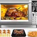 Nuwave Bravo Air Fryer Toaster Smart Oven, 12-in-1 Countertop Convection, 30-QT XL Capacity, 50-500F Temperature Controls, Top and Bottom Heater Adjustments 0%-100%, Brushed Stainless Steel Look