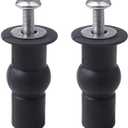 Universal 2PCS Toilet Seat Hinges Screws, Toilet Seat Top Fixing Part,Toilet Lid Screws Rubber Top Nut