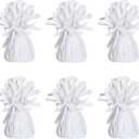 Beistle White Metallic Plastic Wrapped Balloon Weights For Birthday Parties, Weddings, Anniversaries, Table Décor, Celebrating With You Since 1900, 5.5" x 2.5", 6 Piece