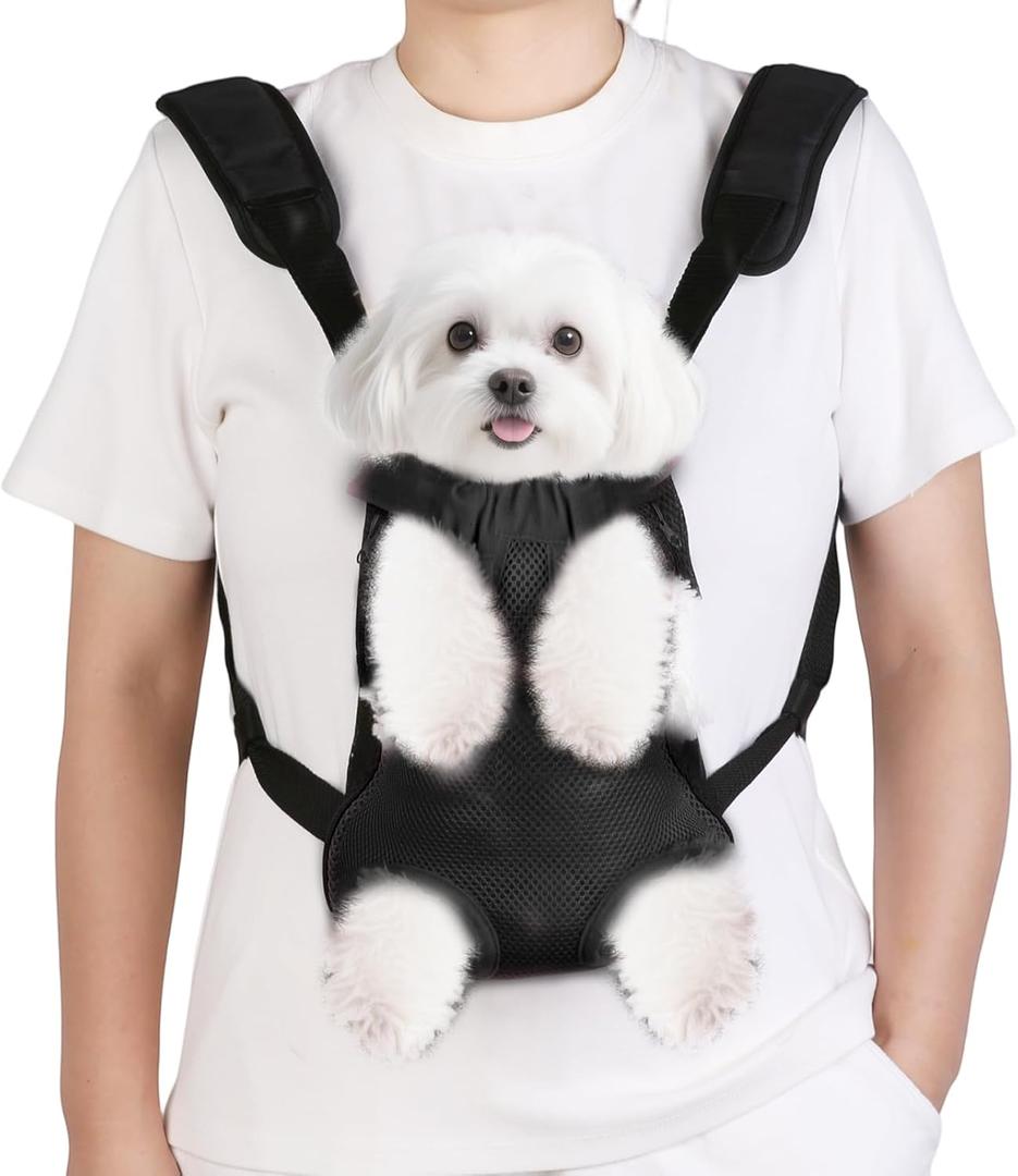Inspack Dog Cat Backpack Carrier, Carrier Backpacks for Small Medium Dogs, Pet Dog Front Chest Carriers Backpack, Puppy Carrier Sling Backpack, Holder Papoose for Baby Cat BodySmall Size (Black)