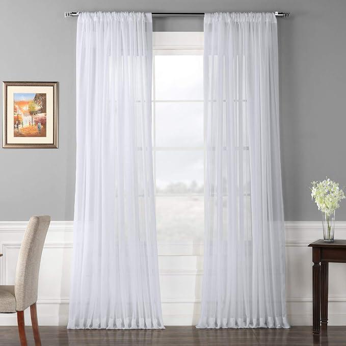 Extra Wide Plain Sheet Voile Curtain 1 Panel 100"×96"