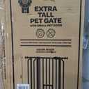 Carlson 36" Extra Tall Walk Through Dog Gate for Doorways & Bottom of Stairs, Metal Pet Gate with Small Pet Door, Expands 29.536.5, Black