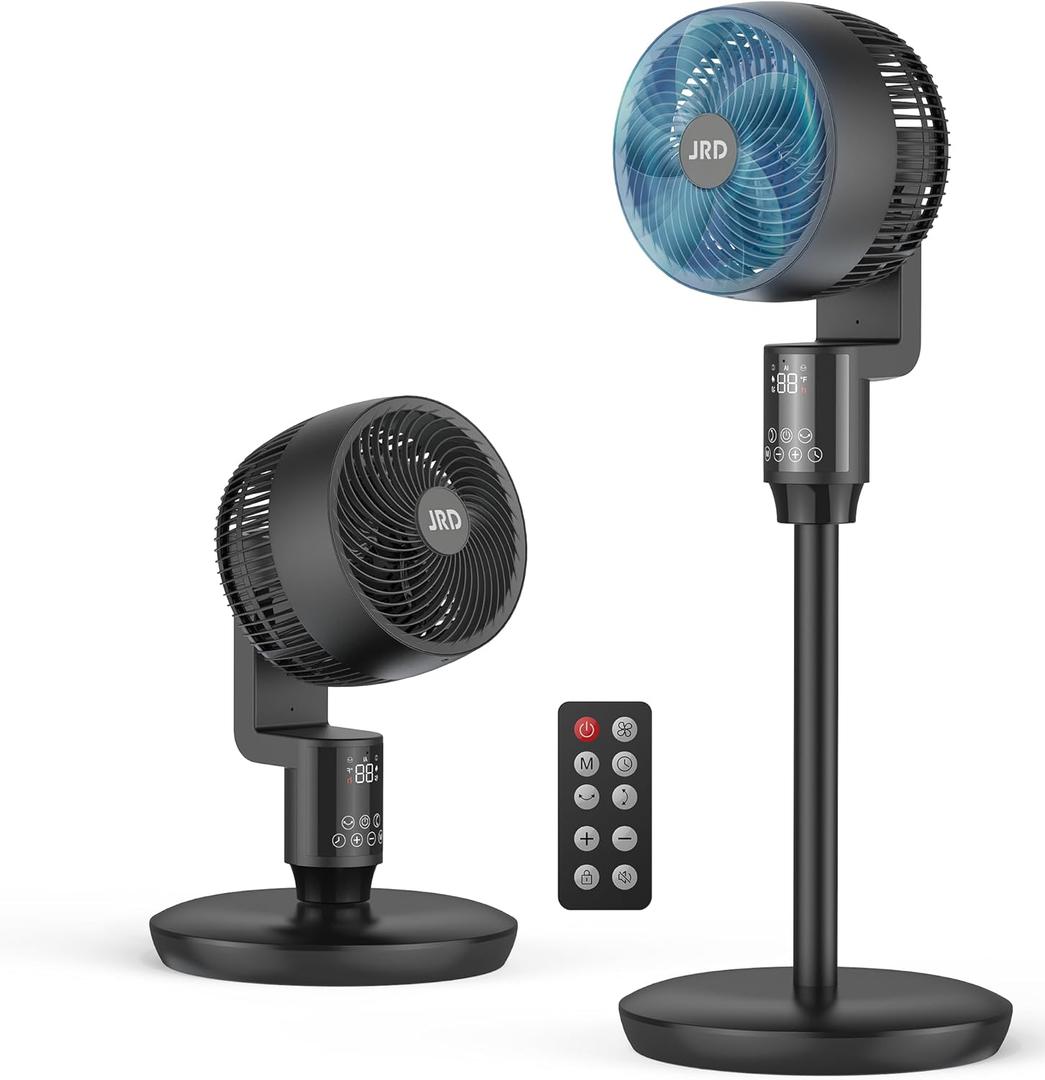 JRD Fan for Bedroom, 70 Oscillating Standing Fan, 100ft Pedestal Fans for Home Office