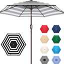 7.5Ft/9Ft Patio Umbrella, UV Protect Pool Umbrella with Heavy Duty Pole,Outdoor Umbrella with Push Botton Tilt & Crank