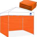 Fanpat Instant Canopy Tent Sidewalls for 10x10 Pop Up Canopy Waterproof, 99% UV Protection, 3 Piece Sidewalls, Orange(3PCS Sidewall Only, Canopy Tent NOT Included)