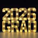 2026 Graduation Decorations - 1FT Marquee Light Up Number For 2026 Graduation Party Decorations Suitable For Decoration At Kindergarten, Preschool, High School, And College Graduation Parties