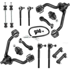 15pc Front Upper Control Arms Suspension Kit Fit for 4WD 1995-1999 GMC Chevrolet K1500 1995 K2500 1995-2000 Tahoe Yukon 1999-2000 Cadillac Escalade with Sway Bars Lower Ball Joint