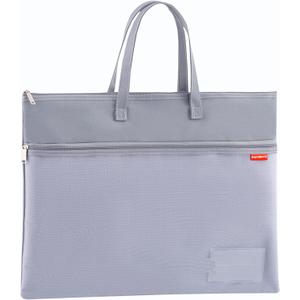 Pendancy Mesh Zipper Pouch A3 Size, Large Double Pocket Waterproof File Bag with Handle, 13x17 in Foldable Document Storage for Puzzle Project/Cross Stitch/Travel/OfficeAdvanced Gray