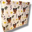 Makena Prints All Occasion Infant Baby Girl Premium Wrapping Paper with Cut Lines on Reverse (30 inches by 16 feet; 40sq ft per roll) for Birthdays, Weddings, Baby Showers, and more. Pink and white