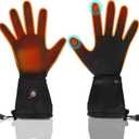 Heated Glove Liners for Women Men - Thin Rechargeable, Touchscreen Compatible, Long-Lasting Warmth for Winter Sports Indoor Outdoor Use (X-Small-Small)