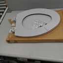 Bemis 1500EC 162 Wood Toilet Seat with Easy Clean & Change Hinges, Elongated, Silver
