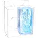QWORK Acrylic Face Mask Dispenser Box - Clear Glove Holder with Lid, Disposable Masks, Gloves, Shoe Covers, Hairnets - Wall Mounted or Countertop (1 Pc)