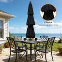 EliteShade USA 10-Year-Non-Fading 10ft 3-Tier Market Patio Umbrella, Commercial Grade Outdoor Table Umbrella with Crank Open, Windproof & UPF 50+ UV Protection, Heavy Duty Ventilation for Garden, Deck, Pool, Backyard, Beach & Bistro, Black