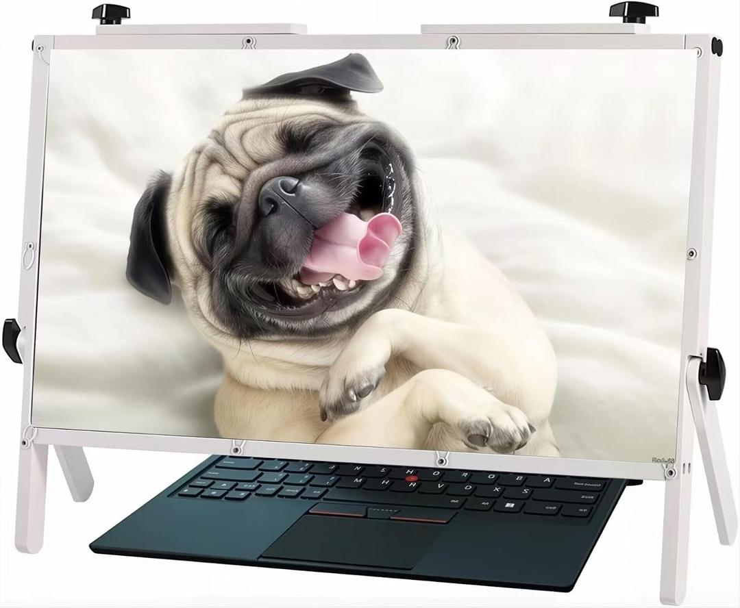 22 inch Screen Magnifier for Laptop,3D HD Screen Magnifying for Movies, Videos, and Gaming, Screen Enlarger with Adjustable Angle Design Amplifier Desktop Magnifier for Seniors Reading (White)