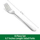 2 x 8-Piece 6.7 Inch Salad Forks Set,Durable Dishwasher Safe Stainless Steel Dessert Forks,Silverware Fork,Flatware Fork For Home Kitchen