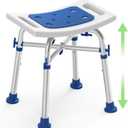 FSA/HSA Eligible Heavy Duty Shower Stool 500lb with Reinforced Crossing Bar, Height Adjustable Padded Shower Chair for Inside Shower, Tool Free Assembly Shower Seats for Adults