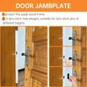 5-Piece Door Reinforcement Set for Jamb,Frame & Hinges Door Lock Security,Door Jamb Reinforcement Set,Anti Door Kick in Heavy Duty Striker Plate Kit,Tamper/Corrosion Proof Door Jamb Repair Kit (White)