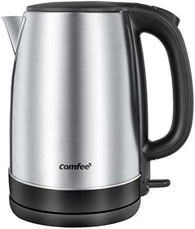 COMFEE' 1.7L Stainless Steel Electric Tea Kettle, BPA-Free Hot Water Kettle Electric with LED Light, Auto Shut-Off and Boil-Dry Protection, 1500W Fast Boil Electric Kettle