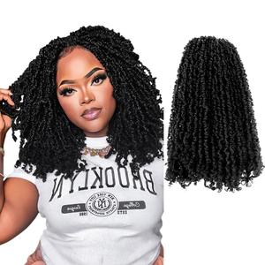 12 Inch 10 Packs Yanky Twist Crochet Hair for Black Women Pre-twisted Natural Kinky Mini Spring Twist Small Curly Senegalese Twist Braids (1B)