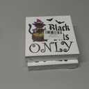 Halloween Decor Black Cats Only Wooden Sign Farmhouse Witches Home Decorations 5"x5, Pack of 2