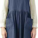 Nanxson Cotton Apron Women Split Plus Size Bib with Pockets for Cooking,Gardening,Painting CFL0003