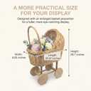 Large Wicker Carriage,Woven Rattan Stroller Shaped Flower Basket