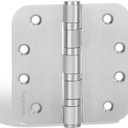 3 Pack goldenwarm Satin Nickel 4'' Door Hinges for Exterior Doors Ball Bearing Door Hinges 4in x 4in with 5/8'' Radius Corners, Heavy-Duty, 304 Stainless Steel