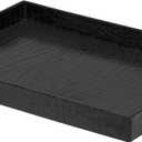 Home Basics Attractive & Elegant with Handles Serving Tray, 18" x 13" x 2" (Black)