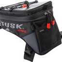 TUSK Olympus Small Tank Bag 4.5L, YKK Zippers, Clear Map/Phone Pocket & Cable Port, Rain Cover, Reflective Logos  Universal Mount for Adventure & Dual Sport Bikes (Black/Grey)
