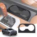METYOUCAR ABS Plastic Front Seat Central Armrest Cup Holder Cup Trim Decor Sticker for Toyota Tundra 2014-2021 (Matte Black)