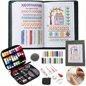 Nyrvexa 2026 New Embroidery Stitch Book Kit,Comes with a Complete Toolkit and Instructional Tutorial,Portable All Scenario Embroidery Stitch Book for Beginners and Enthusiast