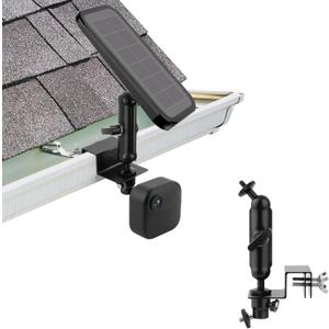 2-in-1 Gutter Mount for Security Camera and Solar Panel,Compatible with Arlo Pro 4/Pro 3/Pro 2/Pro/Arlo Ulra/Blink (4th Gen)/(3rd Gen) XT3/XT2/XT,Multi-Angle Ajustable Aluminum Alloy Mount