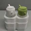 TrendPlain 16oz/470ml Glass Olive Oil Sprayer for Cooking  2 in 1 Olive Oil Dispenser Bottle for Kitchen Gadgets and Air Fryer Accessories, Salad, BBQ - White & Green