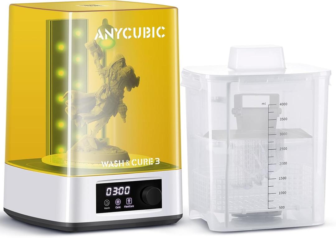 ANYCUBIC Wash and Cure Machine 3.0, 2 in 1 UV Washing and Curing Station for ANYCUBIC Photon Mono 4 2 Mars Series LCD/DLP/SLA 3D Printer Models, with Twistable Gooseneck Light