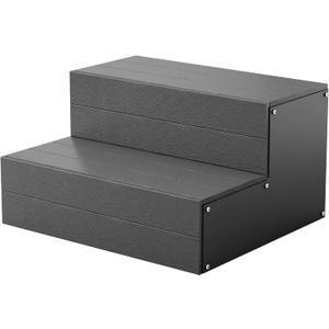 Hot Tub Steps, Wood Looking Plastic 2-Steps-100% Waterproof Spa Steps, Non Slip Heavy Duty Outdoor Steps for Porch/Deck,Universal Fit All Spa Sizes (Gray)