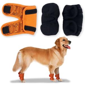 1 Pair Pet Knee Pads, Dog Leg Sleeves for Warmth, Leg Protection Sleeve Brace for Joint Relief, Pet Dog Elbow Protector, Breathable Elbow Support Wrap, Warm Hock Covers (Orange, L)
