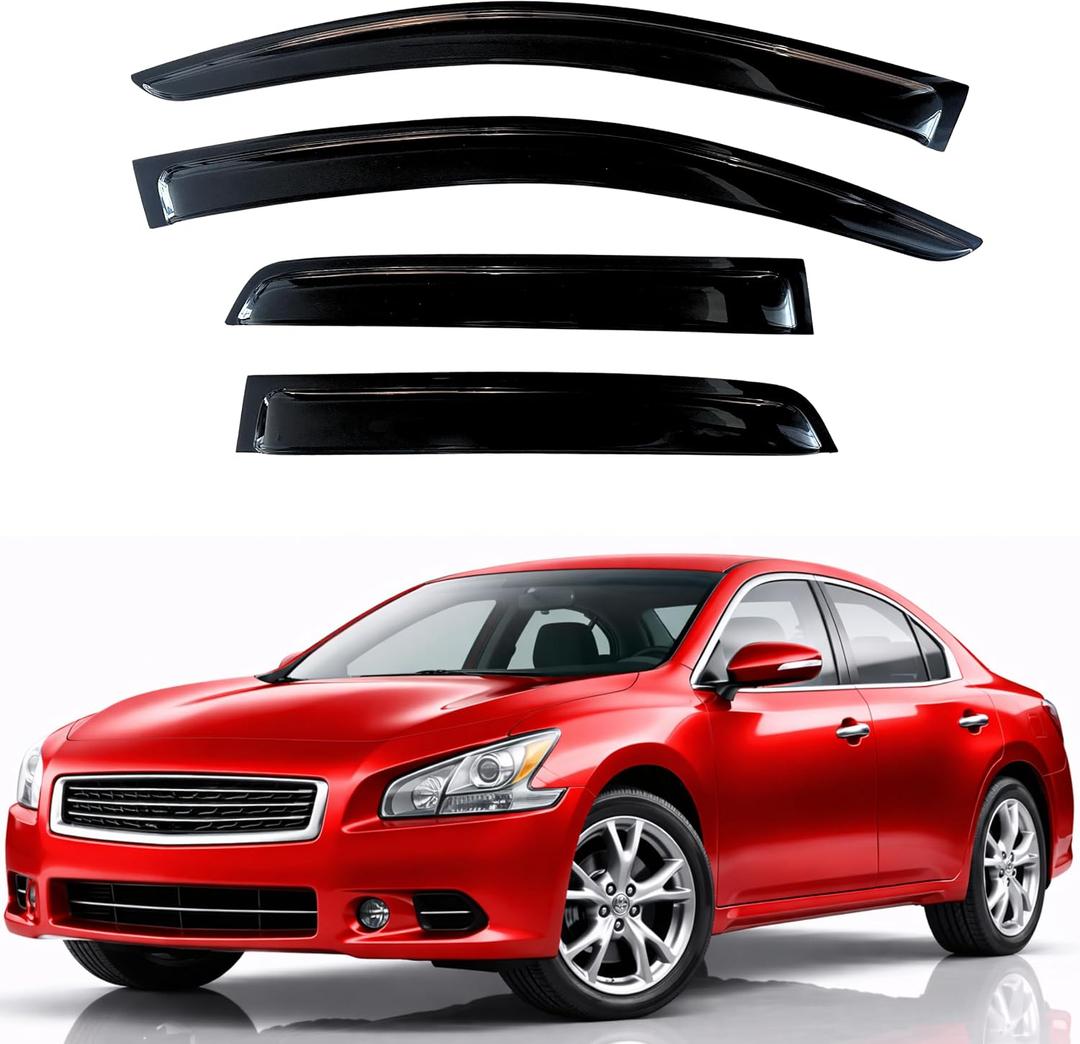 KPY Rain Guards Fit for 2009-2015 Nissan Maxima, Out-Channel Window Visors Vent Wind Deflectors 4PC, Car Accessories for 09-15 Maxima