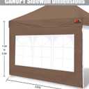 SCOCANOPY Church Window Sidewall for 10x10 Canopy Frame, 3Pack Sunwalls Only,Brown