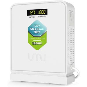 UMI 1800 Watt Voltage Converter Transformer - Heavy Duty Step Down AC 120V to 100V Power Converter - for Japan Appliances Use in US Canada Mexico – CE Certified 