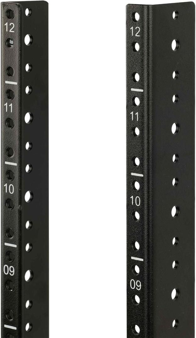 Tecmojo 12U Vertical Server Rack Rail Pair Kit DIY Rack Rails Kit, 12-24 Screws Included to Mount Equipment, Black
