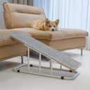 PETKARAY Dog Ramp for Bed, Indoor Dog Ramp for Couch, Dog Stairs for Small Medium Size Dogs, Metal Pet Ramp and Anti-Slip Dog Steps, 16" Fixed Height