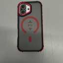 DEERLAMN Strong Magnetic Case for iPhone 17 6.3-Inch,[Compatible with Magsafe][Military Grade Drop Protection] Translucent Matte Shockproof Protective Phone Cover-Forest Red