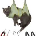Guzekier Pet Hammock Harness for Cats & Dogs, Sling for Grooming, Restraint Bag with Nail Clippers/Trimmer, Comb, Ear/Eye Care (XXS+Weight5-8LB)