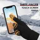 Achiou Women Winter Gloves, Touch Screen Texting Gloves, Elastic Soft Warm Knit Lined, One Size (Black)