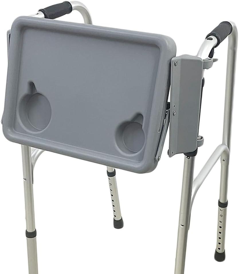 Walker Tray with Two Cup Holder - Folding Rollator Desk Lap Board Eating Aid for Nursing Patient, 11"W x 16"L
