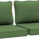 AAAAAcessories Outdoor Deep Seat Cushions, Waterproof, Fade-Resistant Patio Furniture Replacement Cushions, 24" x 24" x 5", Set of 2, Dark Moss Green (24x24-19'' Mid Back-2 Count)