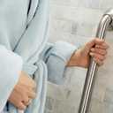 Moen Home Care Bathroom Safety Designer24 Inch Handicap Grab Bar for Bathtub and Shower with Curled Grip, Elderly Assistance Product, Brushed Nickel, LR8724D3GBN